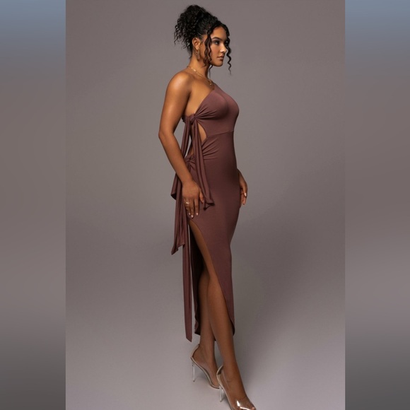 JLUXLABEL Chocolate Out Of Mind One Shoulder Dress Hot - Picture 2 of 11